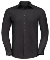 Long sleeve polycotton easycare fitted poplin shirt
